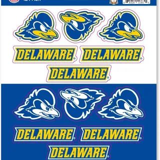 Photo of University of Delaware Blue Hens 12-Piece Mini Decal Sticker Set, 5x6 Inch Sheet, Gift for football fans for any hard surfaces around home, automotive, personal items