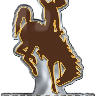 Photo of University of Wyoming Cowboys Auto Emblem Aluminum Metal Embossed Die Cut Alternate Design