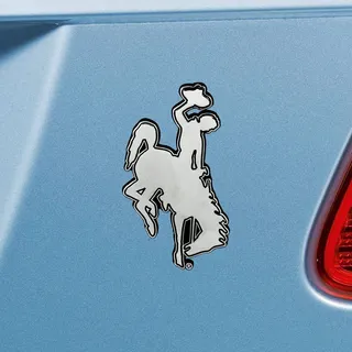 Photo of University of Wyoming Cowboys Solid Metal Auto Emblem Chrome Raised Die Cut