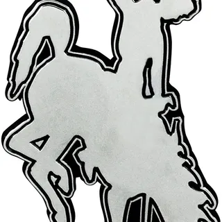 Photo of University of Wyoming Cowboys Solid Metal Auto Emblem Chrome Raised Die Cut