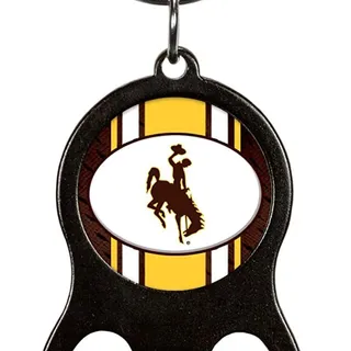 Photo of University of Wyoming Cowboys Premium Solid Metal Bottle Opener Keychain, Key Ring, Team Color