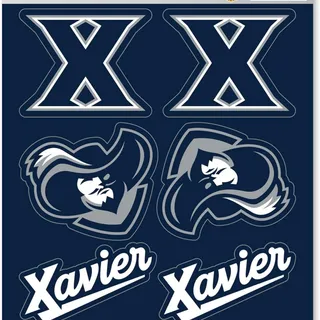 Photo of Xavier University Musketeers 6-Piece Decal Sticker Set, 5x6 Inch Sheet, Gift for football fans for any hard surfaces around home, automotive, personal items
