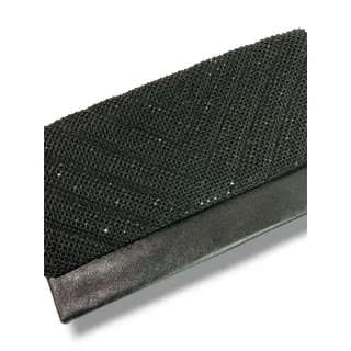Photo of Steve Madden Evening Bag Clutch Black Sparkle Mesh Faux Leather
