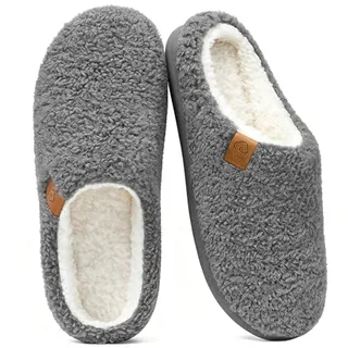 Photo of Memory Foam Fuzzy Slippers for Women Indoor Outdoor