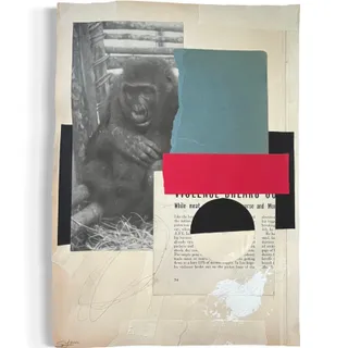 Photo of Original Mixed Media Modern Art Collage "Zeugma" 9x12.5" Signed