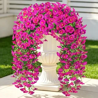 Photo of Artificial Hanging Flowers for Outdoors, 6Pcs