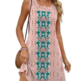 Photo of Floral Dresses Lace Crew Neck Sleeveless