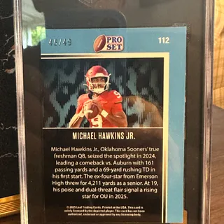 Photo of 2025 Leaf Metal Pro-Set #112 Michael Hawkins Jr. S/P 46/49