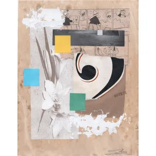 Photo of Original Mixed Media Modern Art Collage "Narrischkeit" 8.5x11" Signed