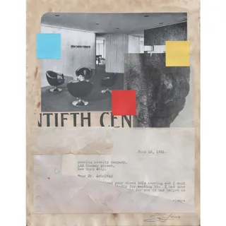 Photo of Original Mixed Media Modern Art Collage "Twentieth Century" 8.5x11" Signed
