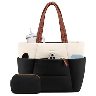 Photo of Puffer Tote Bag with 40oz Cup Holder Laptop Work Bag