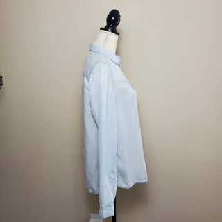 Photo of Express Blue Button Down Top XS