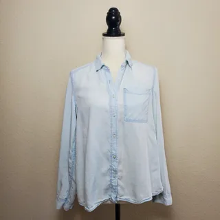 Photo of Express Blue Button Down Top XS