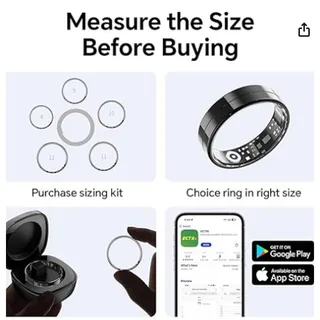 Photo of Sz 10 Gold Ultra-Thin Smart Ring, HeartRate,Oxygen,Sleep,BodyTemp, Android & iOS