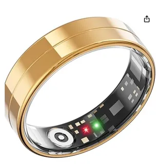 Photo of Sz 10 Gold Ultra-Thin Smart Ring, HeartRate,Oxygen,Sleep,BodyTemp, Android & iOS