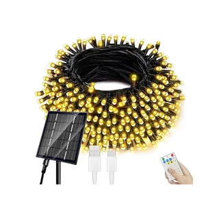 Photo of Solar String Lights 132Ft 400 LED Solar with Remote, 19 Modes Solar Warm White