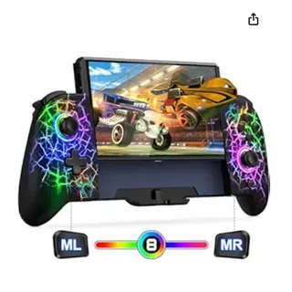 Photo of Switch Controller, Hall EffectJoystick (No Drift)Full-Size Grip Wireless 9Lights