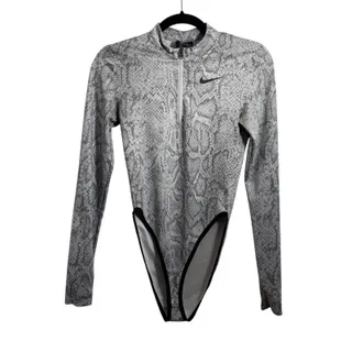 Photo of Nike Python Gray and White Snakeskin Long Sleeve Bodysuit