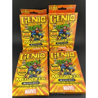 Photo of Vintage 2003 Marvel MegaDeck Genio Cards Lot of 4 Sealed Packs Spider-Man Hulk