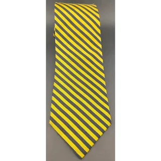 Photo of Vintage Brooks Brothers Makers Silk Repp Tie Navy Yellow