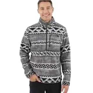 Photo of The North Face Quarter Zip Fleece Pullover Gray Black Aztec Tribal XL