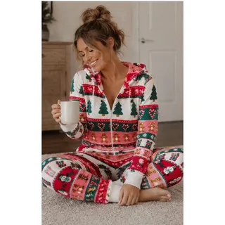 Photo of Forever 21 Women’s Small Christmas Holiday Fleece Hooded Onesie Pajamas