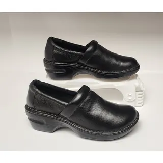 Photo of B.O.C. Born Concept Women's  Nadiyya Black Leather Clogs Comfort Shoes Size 8.5