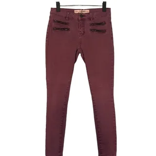 Photo of Ashley Mason Light Maroon Zipper Detail Ankle Skinny Denim Jeans Women Sz 5/27
