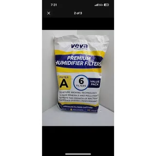Photo of Sealed Pack of 6 - VEVA 6 Pack Premium Humidifier Filters A NIB