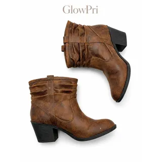 Photo of Arizona Jean Co. Women’s Brown Faux Suede Ankle Bootie Pull-On US 7