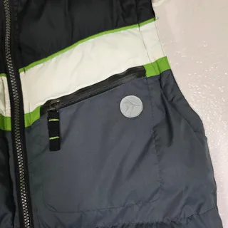 Photo of ZeroXposur Boys Puffer Vest Black Gray Green Full Zip Size 10/12 M
