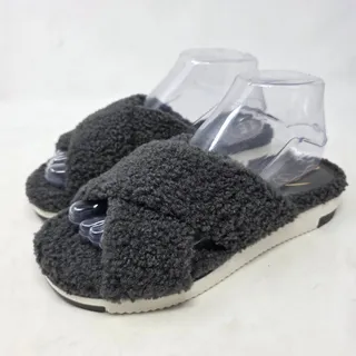 Photo of Sam Edelman Alice Faux Fur Teddy Slide Sandals Black Womens 8