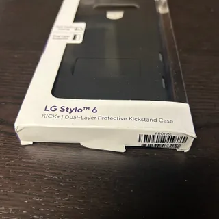Photo of New Metro by T-Mobile LG Stylo 6 Kick+ Dual-Layer Kickstand Phone Case Black