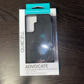 Photo of New Samsung Galaxy S21 FE/FE 5G ADVOCATE Dual-Layer Kickstand Case STEEL BLACK