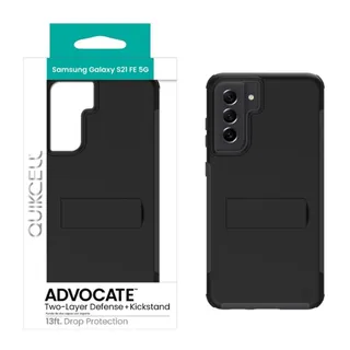 Photo of New Samsung Galaxy S21 FE/FE 5G ADVOCATE Dual-Layer Kickstand Case STEEL BLACK