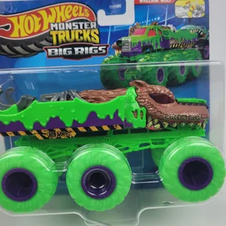 Photo of 2026 Hot Wheels Monster Trucks Big Rigs Wreckin Wolf Green Purple 1:64 Diecast