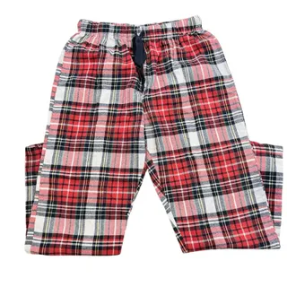 Photo of Pajama Sleepwear Lounge Red/White Plaid Pants Boys| M