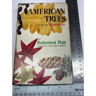 Photo of 1952 American Trees Rutherford Platt Vintage Tree Guide Hardcover Illustrated Nature Book Original Dust Jacket