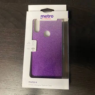 Photo of Moto E Fashion Case Metro by T-Mobile Purple Glitter Brand New