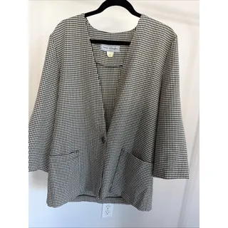 Photo of Norton McNaughton Blazer Womens Houndstooth Size 12 Chic Oversized VINTAGE
