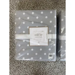 Photo of Pottery Barn Teen Cotton Twin XL Sheet Set Gray Dottie