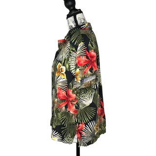 Photo of White Stag (L) Vintage Short Sleeve Tropical Floral Palm Leaf Button‑Up Shirt