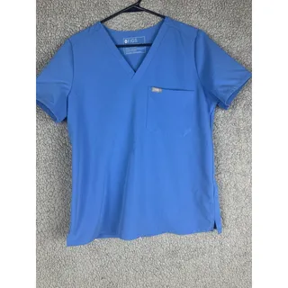 Photo of FIGS Women’s Technical Collection V-Neck Scrub Top Blue Medium FW1000 Healthcare