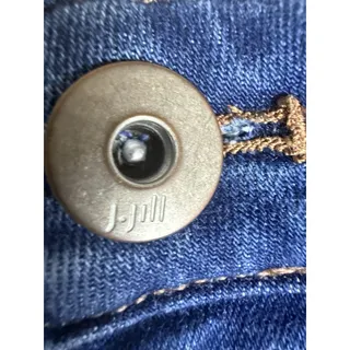 Photo of J Jill 6 Demi Bootcut Jeans Blue Stretch Denim Raw Frayed Hem Tencel