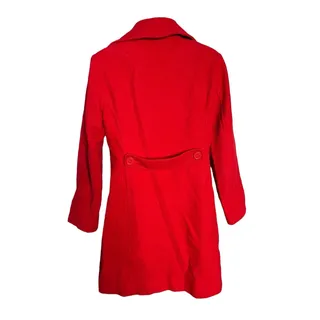 Photo of Old Navy crimson red wool double breasted collared long peacoat jacket Small
