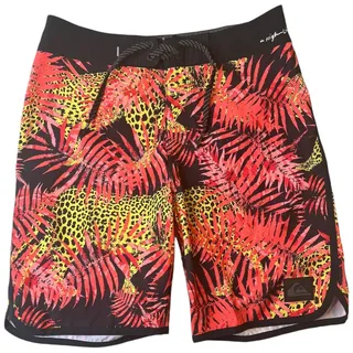 Photo of Quiksilver Highline bright leopard leaf print board shorts 28/14