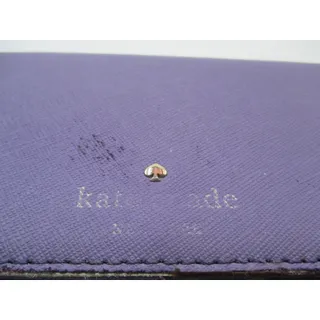 Photo of Kate Spade Wallet Womens One Size Purple Leather Zip Trifold ID Window