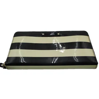Photo of Kate Spade Wallet Women's One Size Black Striped Patent Zip Around Wristlet