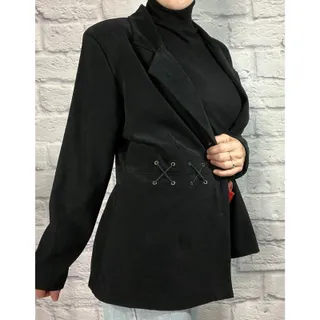 Photo of Y2K Boho/Western/Indie Style Comfy Blazer Jacket with Suede Criss Cross Design