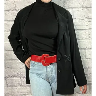 Photo of Y2K Boho/Western/Indie Style Comfy Blazer Jacket with Suede Criss Cross Design